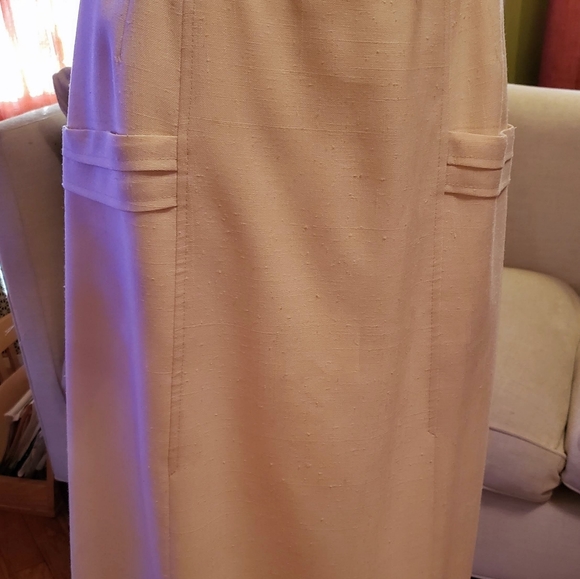 Vintage Cottage Tailor Linen  Cream Skirt  12 - Picture 4 of 4